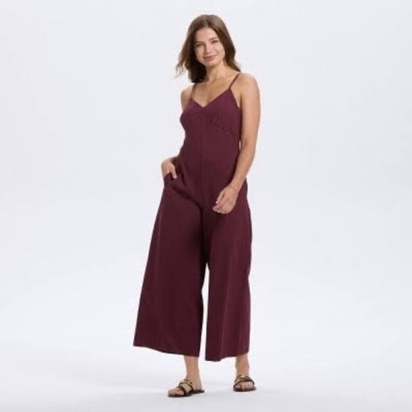 a new day Pants - A New Day Womens XL Sleeveless Wide Leg Jumpsuit Mauve Wine Purple NWT